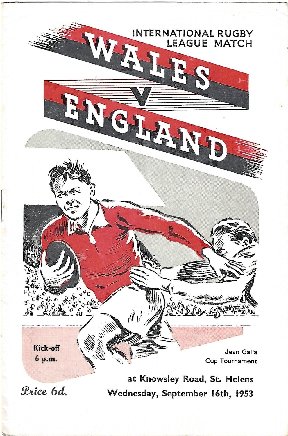 1953 Wales v England Rugby League Programme Bob's Sporting