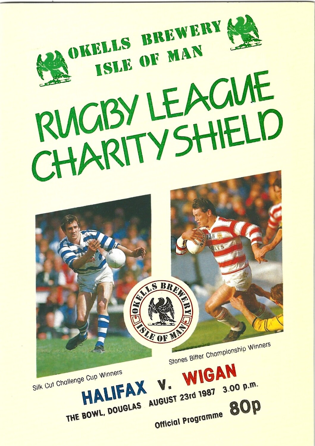 1987 Halifax v Wigan Rugby League Charity Shield Programme Bob's