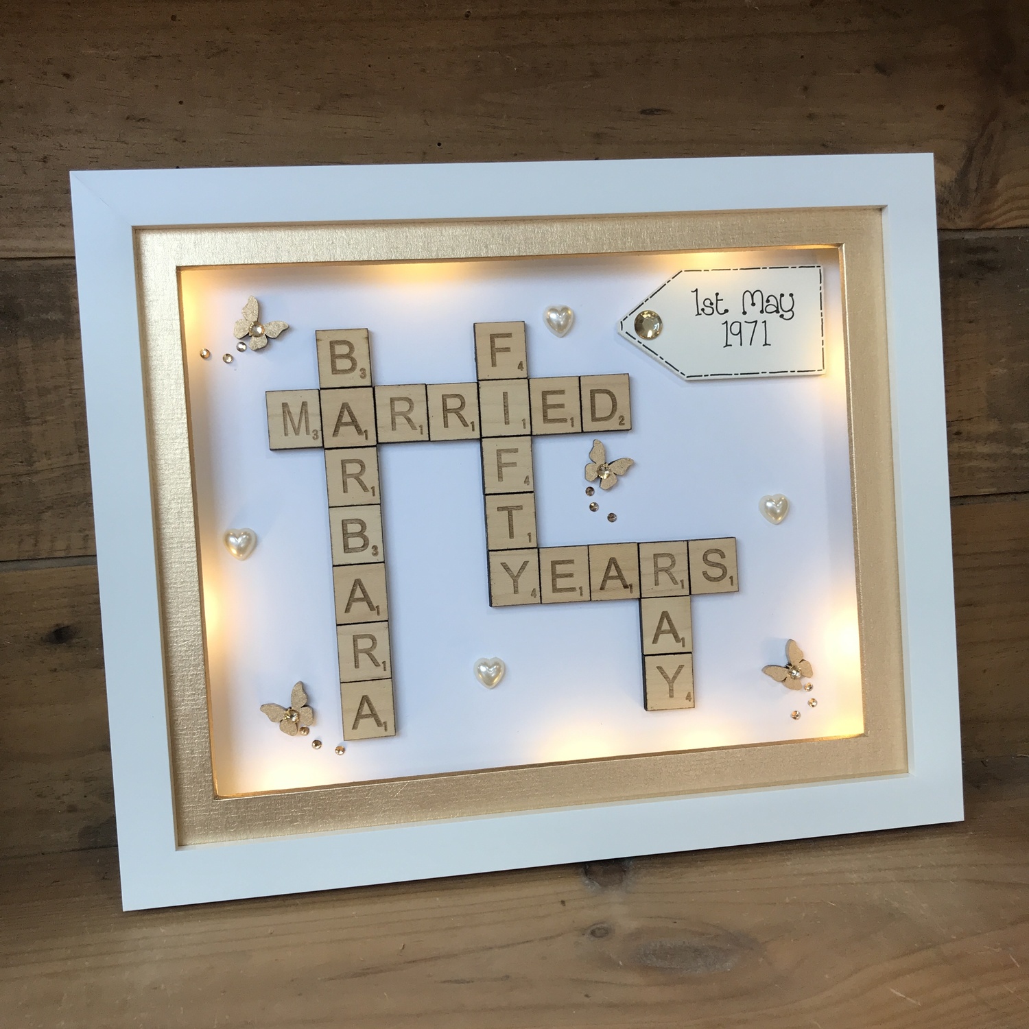 Anniversary scrabble word art Crafty Monkey Sports Medal Hangers & Displays Personalised