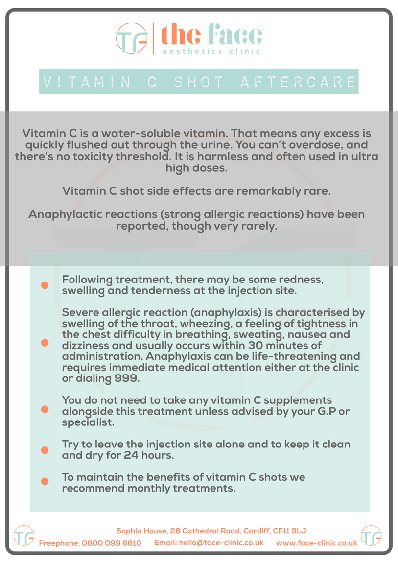 Vitamin C Shot Aftercare The Face Aesthetics Clinic Botox Cardiff