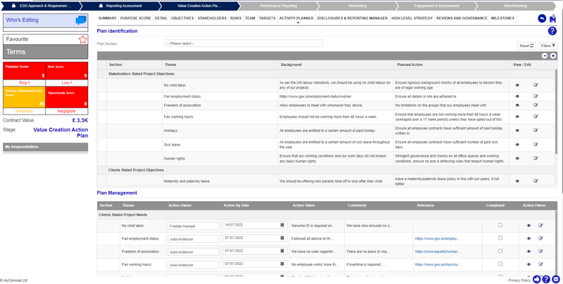 Impact Target & Tasks