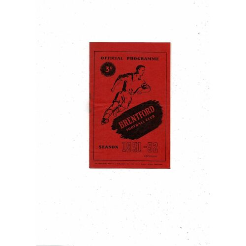 1951 52 Brentford V Southampton Football Programme Bob s Football Programmes Buy Football 