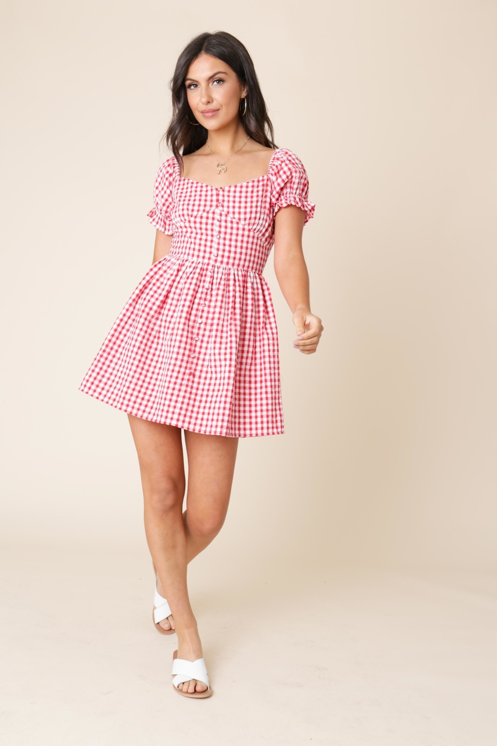 milkmaid gingham dress