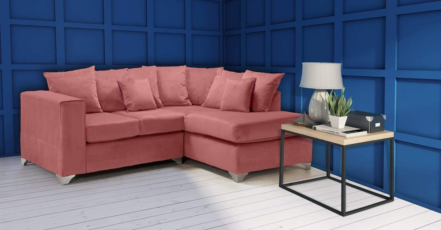 2 CORNER 1 ELLA SOFA IN DUSTY PINK FRENCH VELVET ID Sofas Midlands