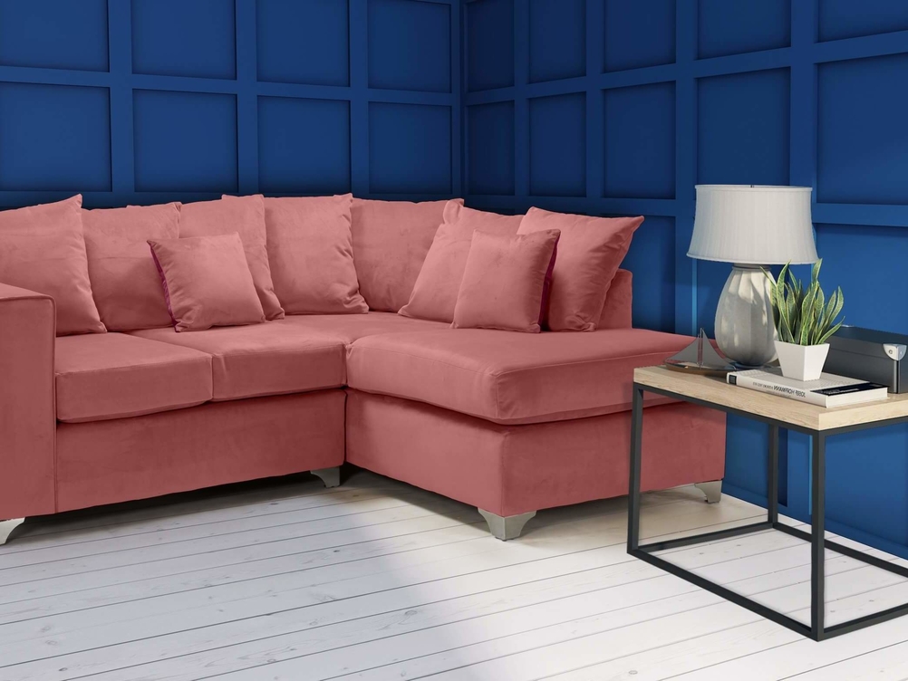 2 CORNER 1 ELLA SOFA IN DUSTY PINK FRENCH VELVET ID Sofas Midlands